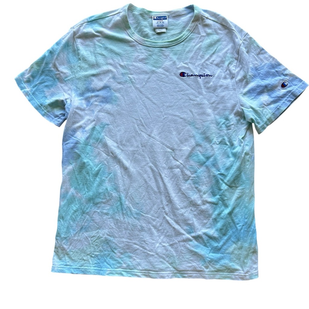 Champion Men's Short Sleeve Tie-Dye Tee - Blue and Green